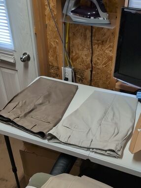Lot Of 2-Men's Casual Chino Pants in Khaki and Light Beige